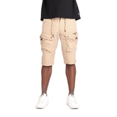 Soviet Mens Caution Cotton Cargo Shorts In Straw
