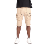 Soviet Mens Caution Cotton Cargo Shorts In Straw