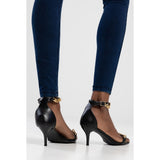 Sissy Boy Chain Vamp Heeled Sandal In Black
