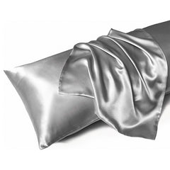 Cotton Co Satin Pillow Cases In Grey