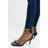 Sissy Boy Chain Vamp Heeled Sandal In Black