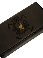 Polo Womens Ascot Slim Trifold Purse In Dark Grey