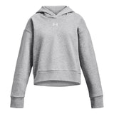 Under Armour Girls Youth Rival Fleece Hoodie In Grey