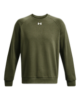 Under Armour Mens Rival Fleece Crew In Olive
