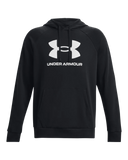 Under Armour Mens Rival Fleece Hoodie In Black & White