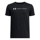 Under Armour Boys Logo Wordmark Short Sleeves T-Shirt In Black
