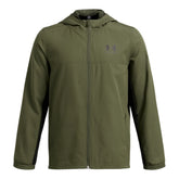 Under Armour Boys Rival Woven Jacket In Olive