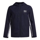 Under Armour Boys Rival Woven Jacket In Navy