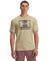 Under Armour Mens ABC Camo Boxed Logo T-Shirts In Beige