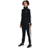 Under Armour Womens Tricot Tracksuit In Black & White