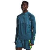 Under Armour Mens Qualifier Run 2.0 ½ Zip T-Shirt In Teal