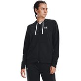 Under Armour Womens Rival Terry Full Zip Hoodie In Black
