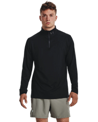 Under Armour Mens Qualifier Armourlifier Run 1/4 Zip T-Shirt In Black