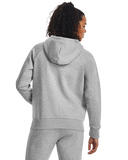 Under Armour Women Rival Fleece Big Logo Hoodie Gray Light Heather/White