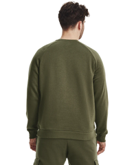 Under Aromour Men Rival Fleece Crew Marine Od Green/White