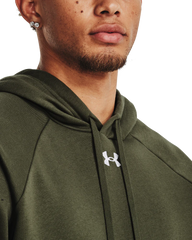 Under Armour Mens Rival Fleece Hoodie In Green