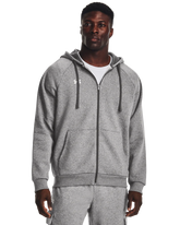 Under Armour Rival Fleece Full-Zip Hoodie In Grey