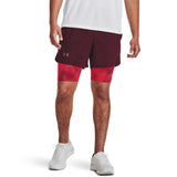 Under Armour Mens Launch 5" 2-In-1 Short In Maroon Multi