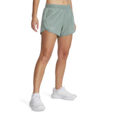 Under Armour Womens Fly-By 3" Shorts In Blue Fog/Downpour Gray