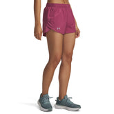 Under Armour Womens Fly By 3" Inch Shorts In Fuchsia Dusk