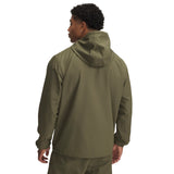 Under Armour Rival Woven Windbreaker Jacket In Olive