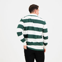 Old School Supporters 8X8 Stripe Ls Rugby Jersey Green