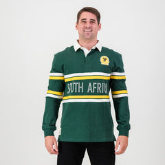 Old School Sa Supporters Mid Field Ls Rugby Jersey Green
