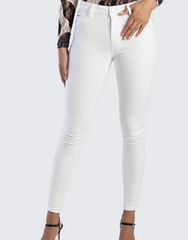 Sissyboy Womens Alex Mid-Rise Bumbooster Jeans In White