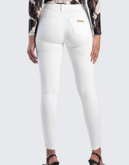 Sissyboy Womens Alex Mid-Rise Bumbooster Jeans In White