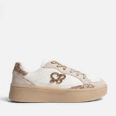 Sissyboy Ladies Blaine Platform Sneakers In White & Gold