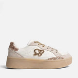 Sissyboy Ladies Blaine Platform Sneakers In White & Gold