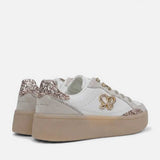 Sissyboy Ladies Blaine Platform Sneakers In White & Gold