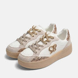 Sissyboy Ladies Blaine Platform Sneakers In White & Gold