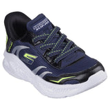 Skechers Boys Meteor Lights Sneaker In Navy
