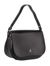 Polo Boxcalf Flapover Shoulder Bag Black