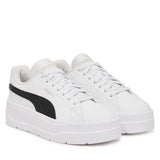 Puma Womens Karmen Classic Sneakers In White/Black/Gray