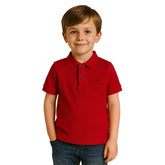 Ben Sherman Boys Romford Short Sleeves Golfer In Red