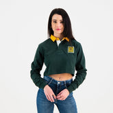 Old School Sa Supporters Classic Crop Rugby Jersey Green