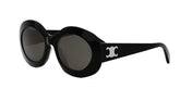 Celine Womens Triomphe Round Sunglasses In Black