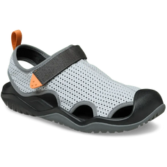 Crocs Unisex Swiftwater Mesh Deck Sandals In Grey & Black