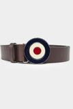 Ben Sherman Mens Target Buckle Leather Belt In Brown