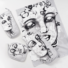 Tea Towel-S/Face-Pe/Bl