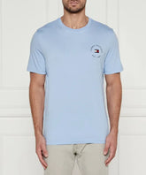 Tommy Hilfiger Mens Roundle Logo Chest Tee T-Shirts In Vessel Blue