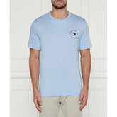 Tommy Hilfiger Mens Roundle Logo Chest Tee T-Shirts In Vessel Blue