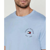 Tommy Hilfiger Mens Roundle Logo Chest Tee T-Shirts In Vessel Blue