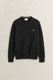 Gant Mens Classic Cotton C-Neck Crew Top Sweater In Black