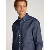 Tommy Hilfiger Mens Solid Heritage Oxford Rf Shirt In Navy