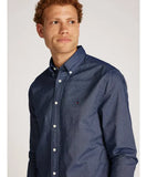 Tommy Hilfiger Mens Solid Heritage Oxford Rf Shirt In Navy