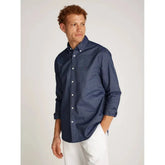Tommy Hilfiger Mens Solid Heritage Oxford Rf Shirt In Navy