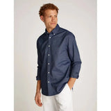 Tommy Hilfiger Mens Solid Heritage Oxford Rf Shirt In Navy